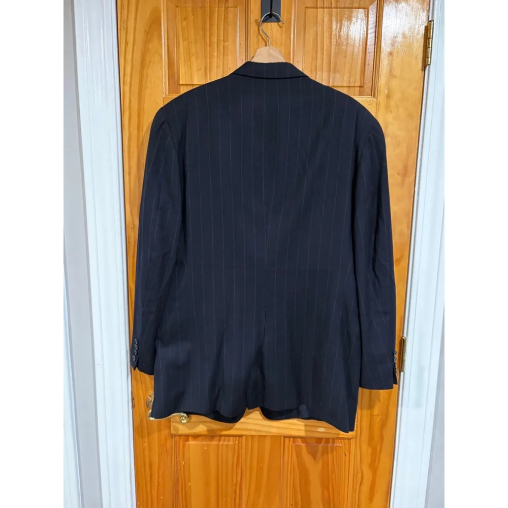 Gieves & Hawkes Savile Row London Wool Pinstripe Blazer Men’s Classic Tailored
